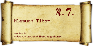Mlesuch Tibor névjegykártya